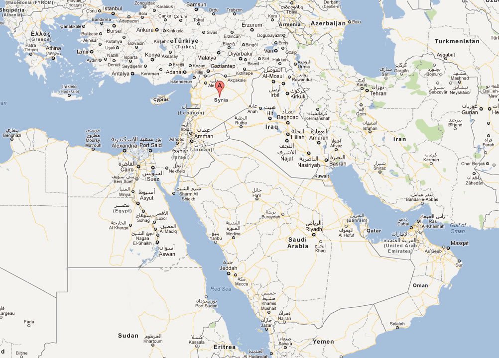 carte du syrie milieu est